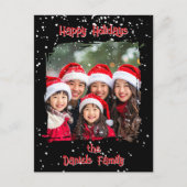 Cute Christmas Snow Family Photo ポストカード (正面)