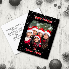 Cute Christmas Snow Family Photo ポストカード