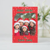 Cute Christmas Snow Family  Photo Card 招待状 (スタンド正面)