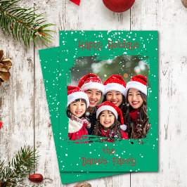 Cute Christmas Snow Family  Photo Card 招待状