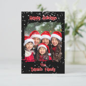 Cute Christmas Snow Family  Photo Card 招待状 (スタンド正面)