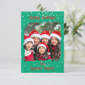 Cute Christmas Snow Family  Photo Card 招待状 (スタンド正面)