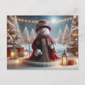 Cute Christmas Snowman ポストカード (正面)