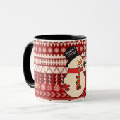 Cute Christmas Snowman Cartoon Custom Holiday マグカップ (正面左)