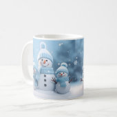 Cute Christmas Snowman Mug | Cozy Winter Mug コーヒーマグカップ (正面左)