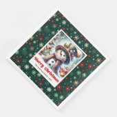 Cute Christmas Snowman Napkins Personalized Kids (コーナー)