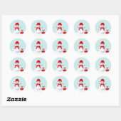 Cute christmas snowman pastel watercolor sticker ラウンドシール (シート)
