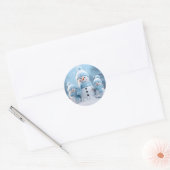Cute Christmas Snowman Sticker ラウンドシール (封筒)