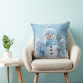 Cute Christmas Snowman Throw Pillow クッション (椅子)