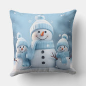 Cute Christmas Snowman Throw Pillow クッション (裏面)