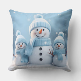 Cute Christmas Snowman Throw Pillow クッション