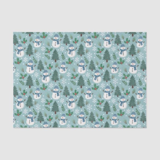 Cute Christmas Snowmen Pattern Tissue Paper 薄葉紙 (正面)