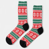 Cute Christmas socks with nordic snowflake pattern ソックス (左)