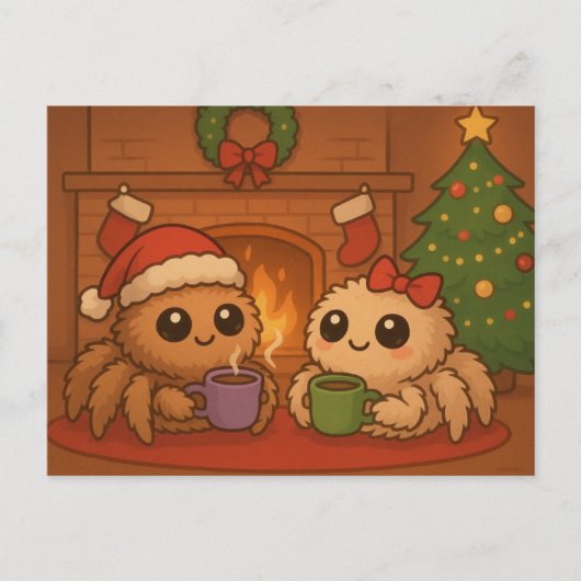 Cute Christmas Spider シーズンポストカード (正面)
