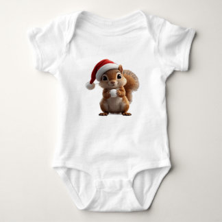 Cute Christmas Squirrel Baby Bodysuit ベビーボディスーツ