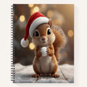 Cute Christmas Squirrel Deluxe Spiral Notebook ノートブック (正面)