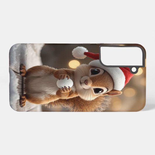 Cute Christmas Squirrel Galaxy S22 Plus Case Samsung Galaxyケース (裏面横)
