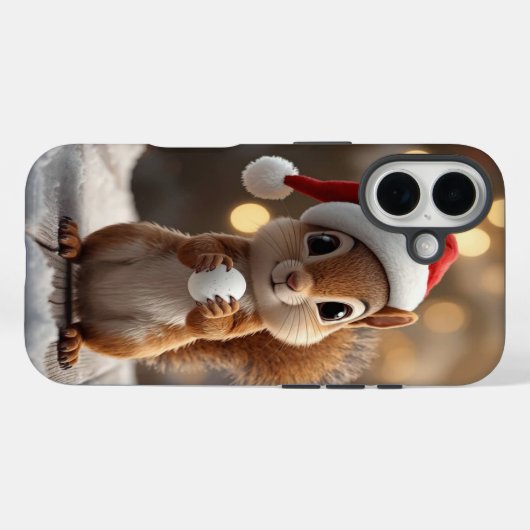 Cute Christmas Squirrel iPhone 16 Case Case-Mate iPhoneケース (裏面 (横))