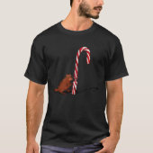 Cute Christmas squirrel print with candy cane Tシャツ (正面)