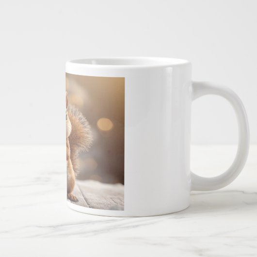 Cute Christmas Squirrel Specialty Mug ジャンボコーヒーマグカップ (右)