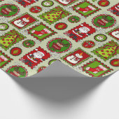 Cute Christmas Stamps Wrapping Paper ラッピングペーパー (角)