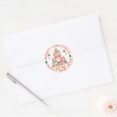 Cute Christmas Sticker | Festive Holiday Design ラウンドシール (封筒)