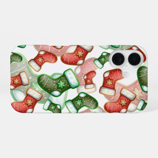 Cute Christmas Stocking iPhone 16ケース (裏面横)