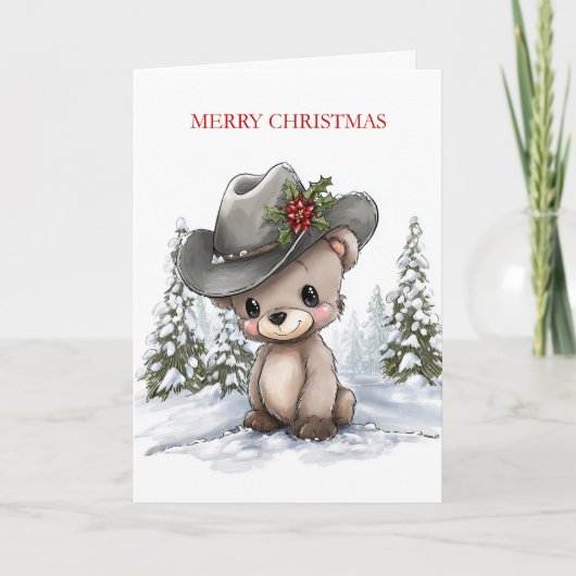 Cute Christmas Teddy Bear シーズンカード (正面)