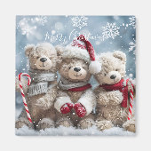 Cute Christmas Teddy Bear Magnet マグネット (正面)