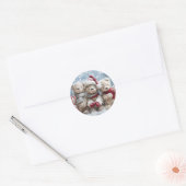 Cute Christmas Teddy Bear Sticker ラウンドシール (封筒)
