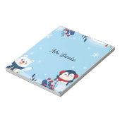 Cute Christmas Teddy Bear Teacher Notepad ノートパッド (回転)