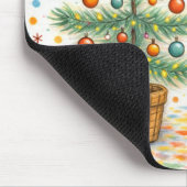 Cute Christmas Teddy Bear Tree Mousepad マウスパッド (コーナー)