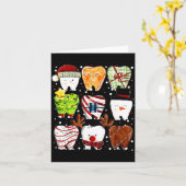 Cute Christmas Teeth Funny Christmas Dentist Denta カード (黄色い花)
