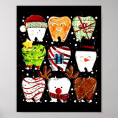 Cute Christmas Teeth Funny Christmas Dentist Denta ポスター (正面)