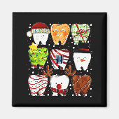 Cute Christmas Teeth Funny Christmas Dentist Denta マグネット (正面)