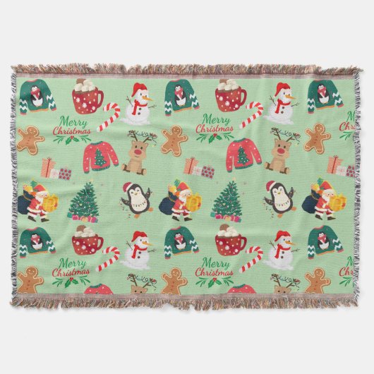 Cute Christmas Throw Blanket スローブランケット (正面)
