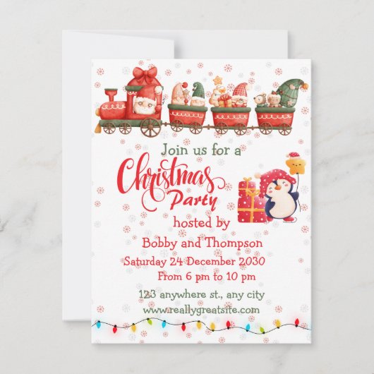 Cute Christmas Toy Train Photo Holiday Card シーズンカード (正面)