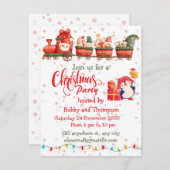 Cute Christmas Toy Train Photo Holiday Card シーズンカード (正面/裏面)