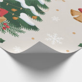 Cute Christmas Tree and Bells ラッピングペーパー (角)