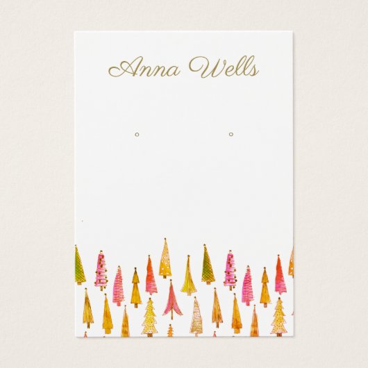 Cute Christmas Tree Holiday Earring Display Card (正面)