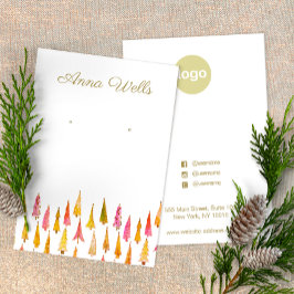 Cute Christmas Tree Holiday Earring Display Card