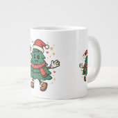 Cute Christmas Tree Mug - Festive Holiday Design ジャンボコーヒーマグカップ (正面右)