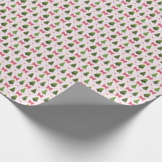 Cute Christmas Tree Pattern - Wrapping Paper Roll ラッピングペーパー (角)
