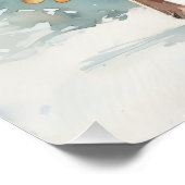 Cute Christmas tree reindeer cozy Holiday Wall Art ポスター (コーナー)