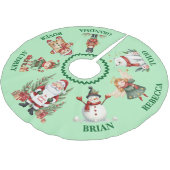 Cute Christmas Tree Skirt with Names ブラッシュドポリエステルツリースカート (アングル)