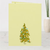 Cute Christmas Tree with Blue Birds カード (裏面)