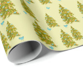 Cute Christmas Tree with Blue Birds 2 ラッピングペーパー (ロールコーナー)