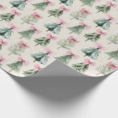 Cute Christmas Trees And Bows ラッピングペーパー (角)