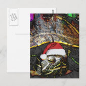 Cute Christmas Turtle ポストカード (正面/裏面)