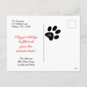 Cute Christmas Tuxedo Cat Postcard シーズンポストカード (裏面)